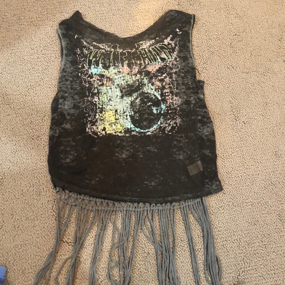 Free People T-shirt with crochet back